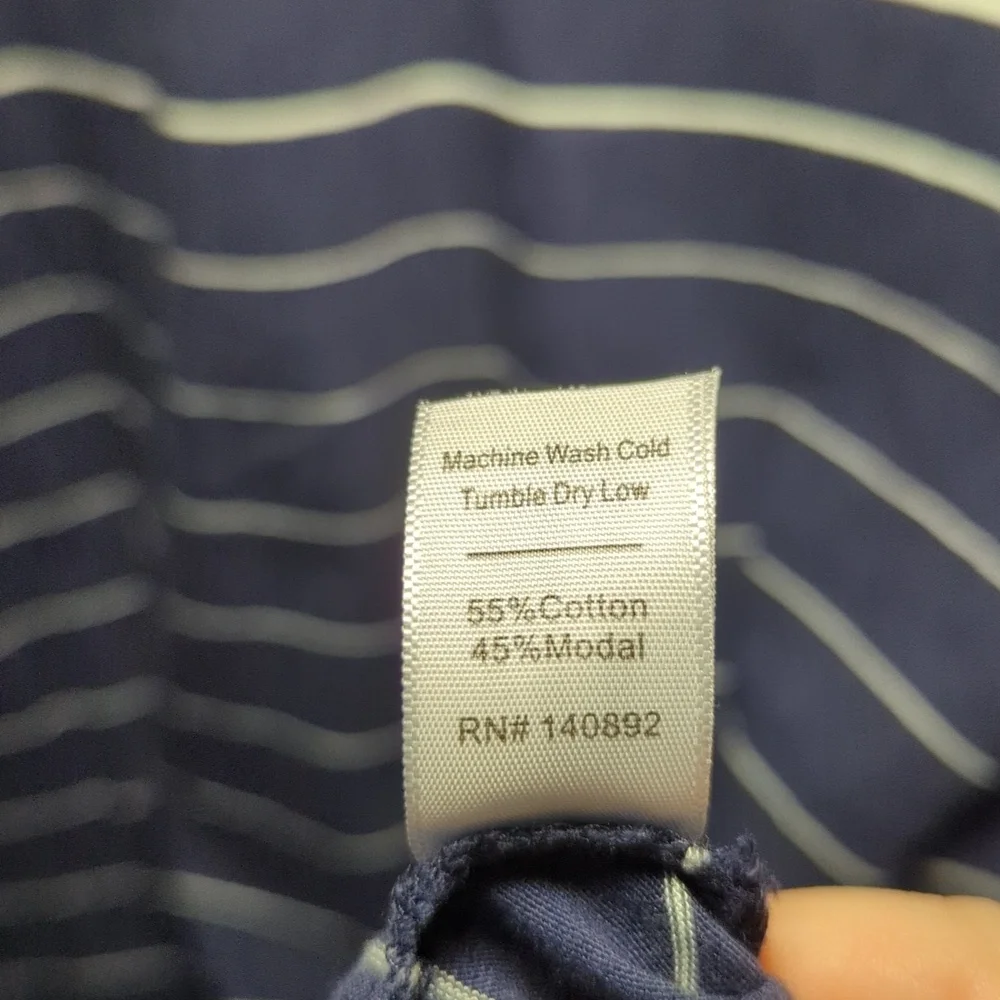 Marine Layer Men's Striped Short Sleeve Tee Navy + White Cotton Modal Size XL - Picture 5 of 6